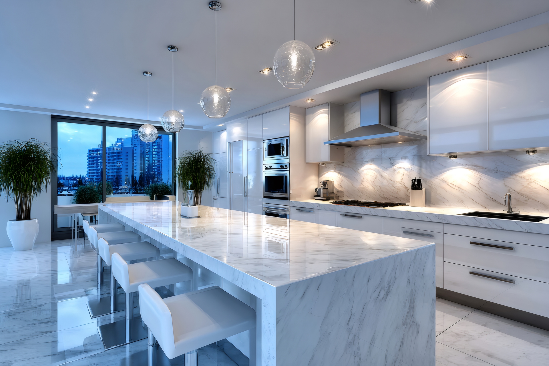 Luxury custom kitchen with high-end finishes and modern layout